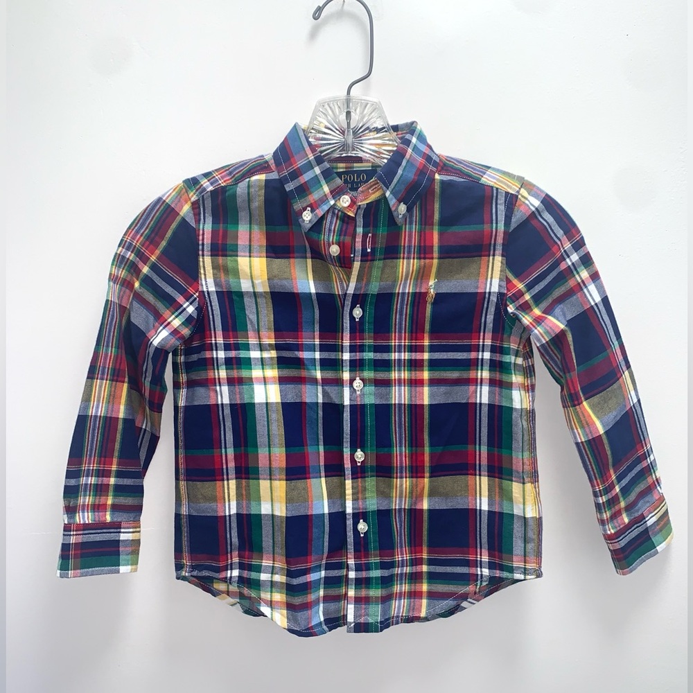 Polo Ralph Lauren Boys Plaid Button Down Shirt Size 4T